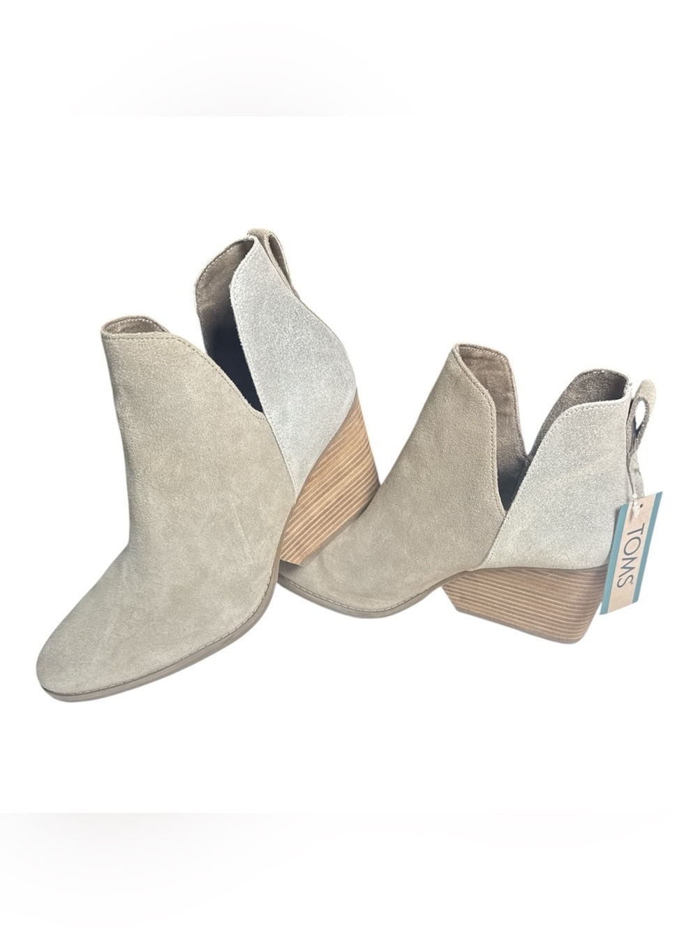 TOMS Eliza Suede Bootie - Dune Metallic Suede - Women’s 10 NWT